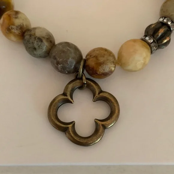 Inspire Designs Chunky Multi Color Stone Bracelet (Brown & Gray) - Picture 3 of 9